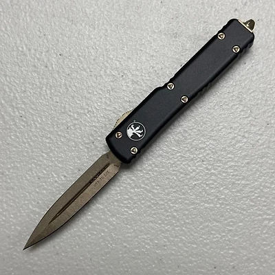 Microtech UTX-70 Black OTF Knife Double Edge (2.41" Bronze M390) 147-13