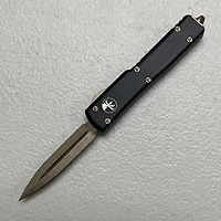 Microtech UTX-70 Black OTF Knife Double Edge (2.41" Bronze M390) 147-13