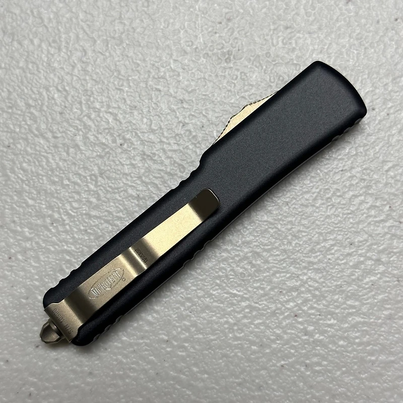 Microtech UTX-70 Black OTF Knife Double Edge (2.41" Bronze M390) 147-13