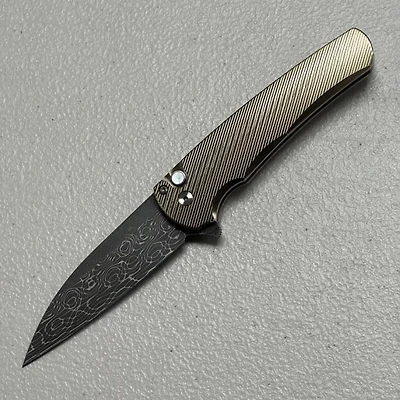 Pro-Tech Malibu Bronze Custom Titanium Wharncliffe (3.25" Damascus) 2023.004