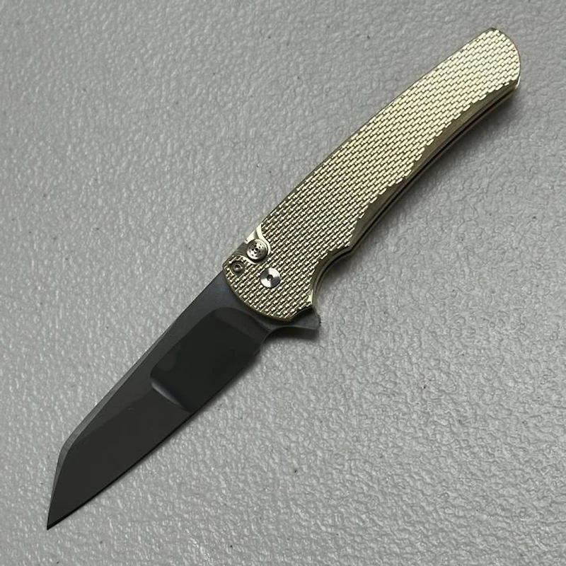 Pro-Tech Malibu Bronze Custom Knife Reverse Tanto (3.25" Mirror Polished) 2023.002