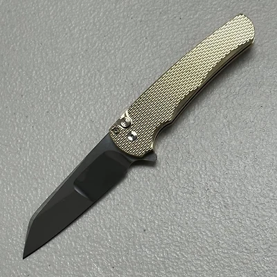 Pro-Tech Malibu Bronze Custom Knife Reverse Tanto (3.25" Mirror Polished) 2023.002