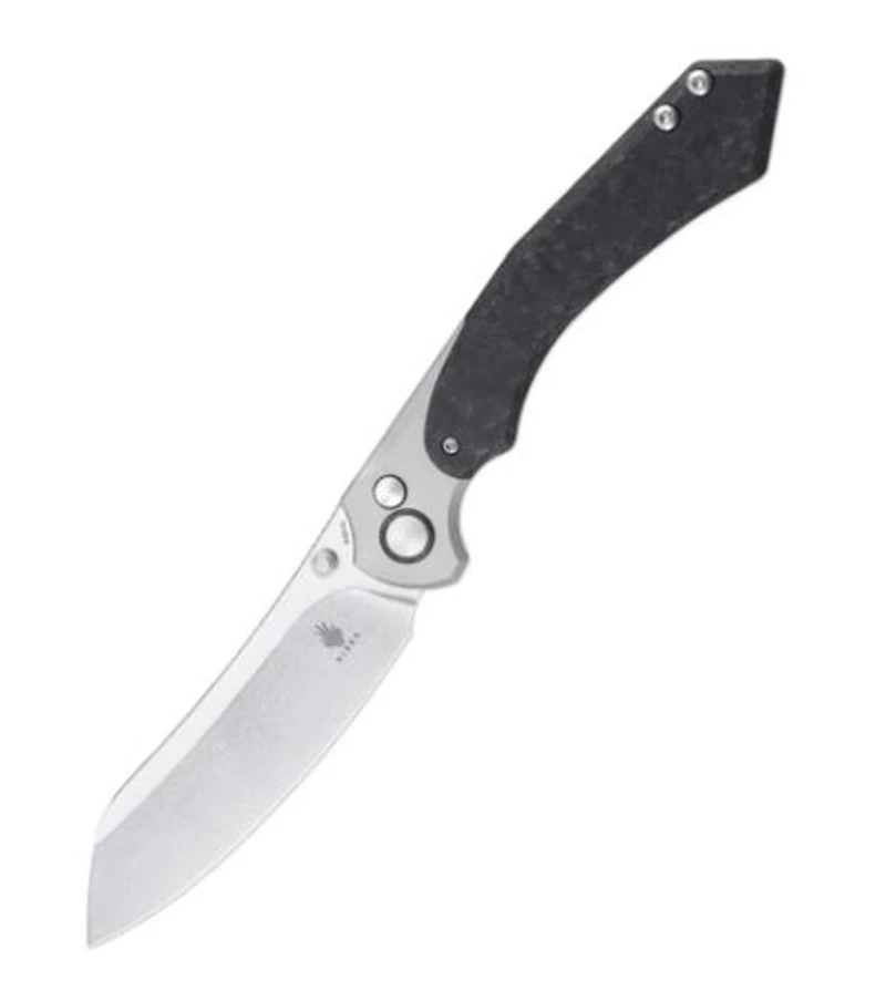 Clairvoyant (Titanium / Carbon Fiber) Button Lock Pocket Knife [3.74" Stonewash S35VN] Kizer Cutlery Ki4626A1