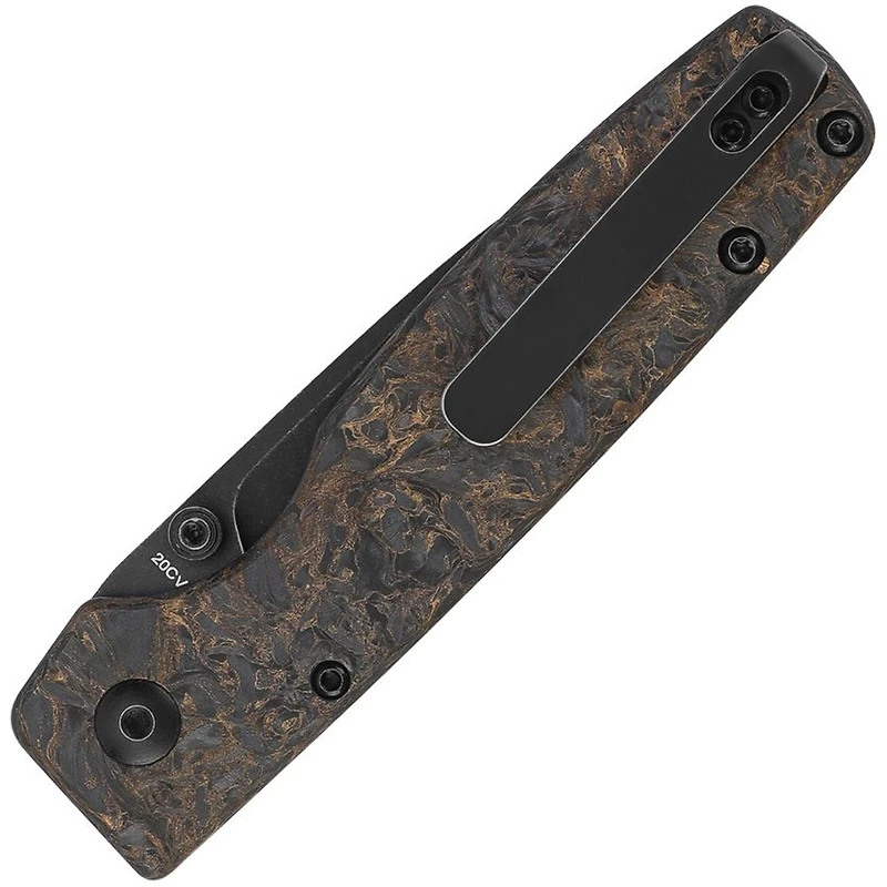 Original (Fat Carbon) Button Lock Pocket Knife [2.98" Black Stonewash 20CV] Kizer Cutlery Ki3605A2