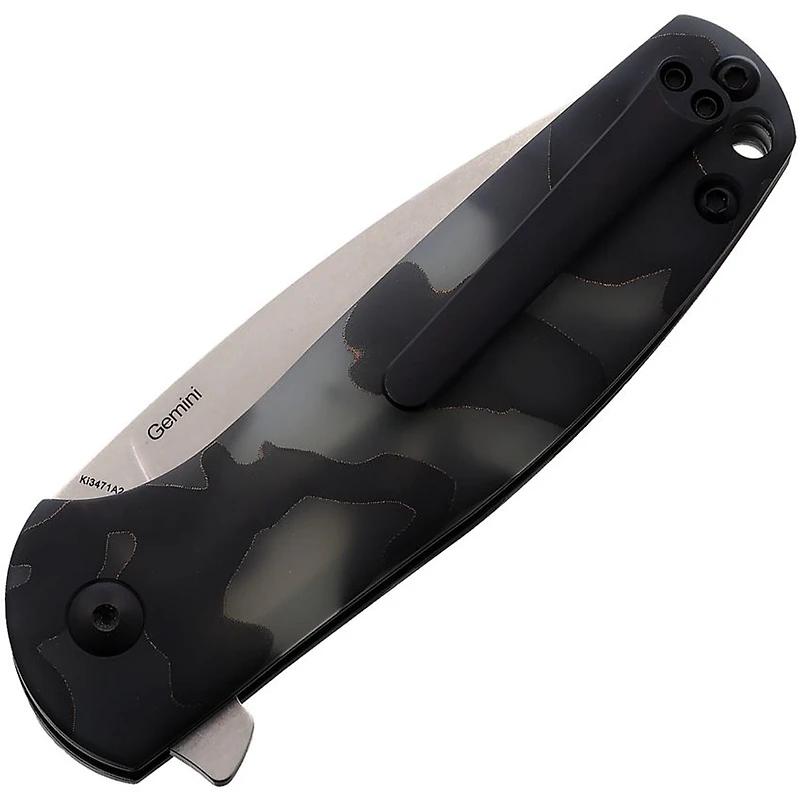 Gemini (Raffir) Pocket Knife [3.12" Stonewash S35VN] Kizer Cutlery Ki3471A2