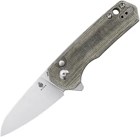 Azo Lieb M (Green Micarta) Button Lock Pocket Knife [2.98" Stonewash 154CM] Kizer Cutlery V3541C1