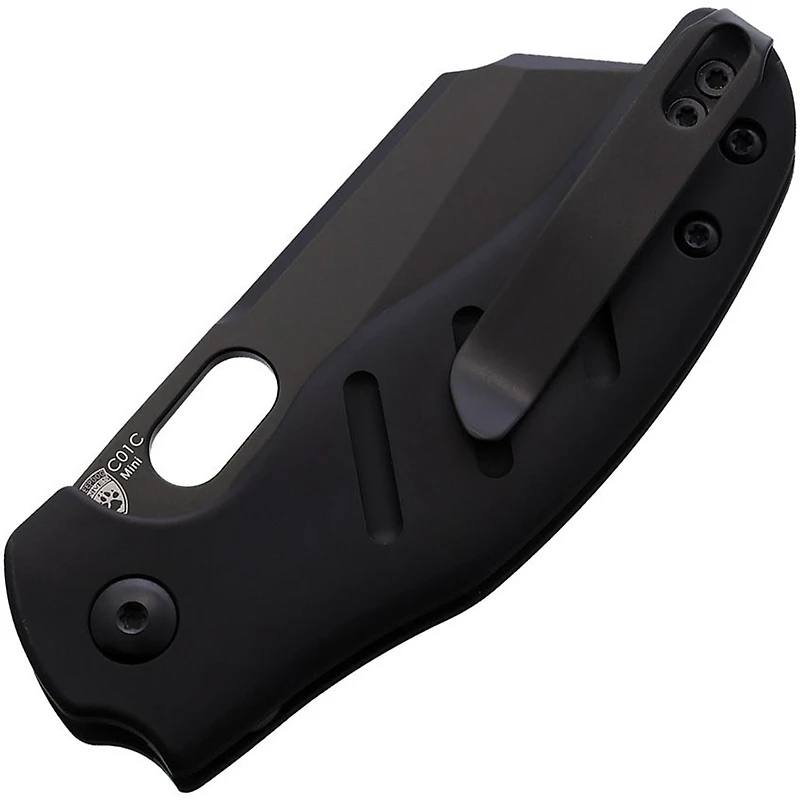 Sheepdog C01c Mini (Black Aluminum) Button Lock Pocket Knife [2.61" Black 154CM] Kizer Cutlery V3488BC2