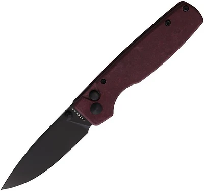 Original (Red Richlite) Button Lock Pocket Knife [2.98" Black 154CM] Kizer Cutlery V3605C3