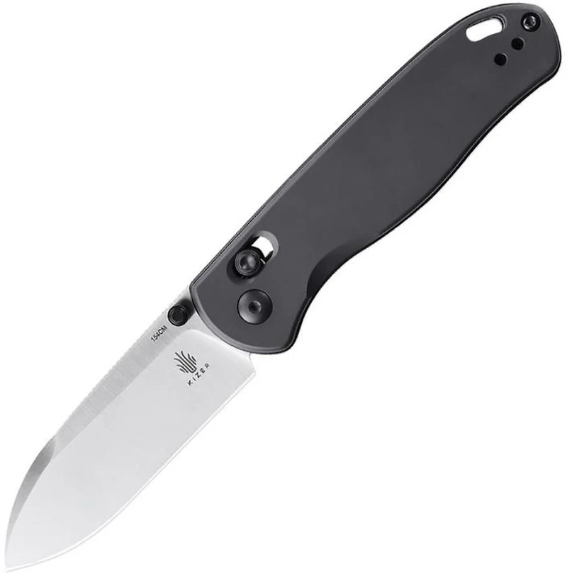 Drop Bear (Aluminum Gunmetal) Clutch Lock Pocket Knife [2.97" Satin 154CM] Kizer Cutlery V3619C1