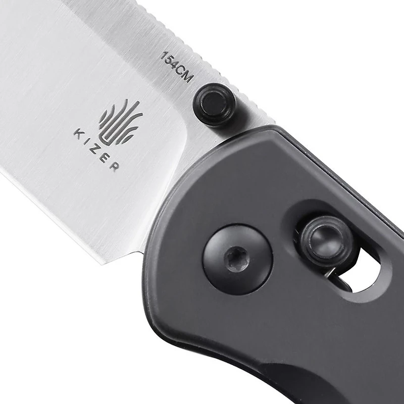 Drop Bear (Aluminum Gunmetal) Clutch Lock Pocket Knife [2.97" Satin 154CM] Kizer Cutlery V3619C1