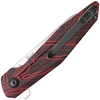Spot Liner Lock (Black & Red) G-10 Pocket Knife [2.91" Stonewash 154CM] Kizer Cutlery V3620C1