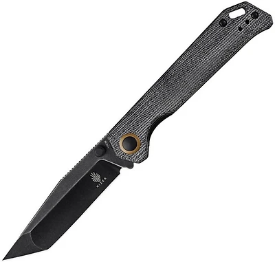 Begleiter 2 Tanto (Micarta Black) Pocket Knife [3.43" Black Stonewash 154CM] Kizer Cutlery V4458.2TC1