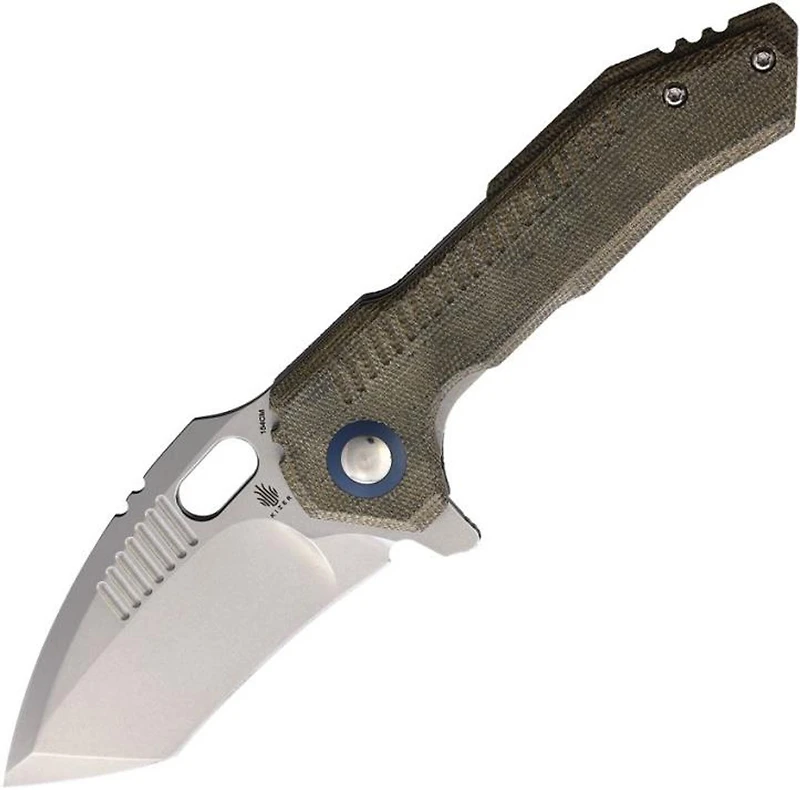 Mini Paragon Liner Lock (Green Micarta) Pocket Knife [3.43" Stonewash 154CM] Kizer Cutlery V4600C1