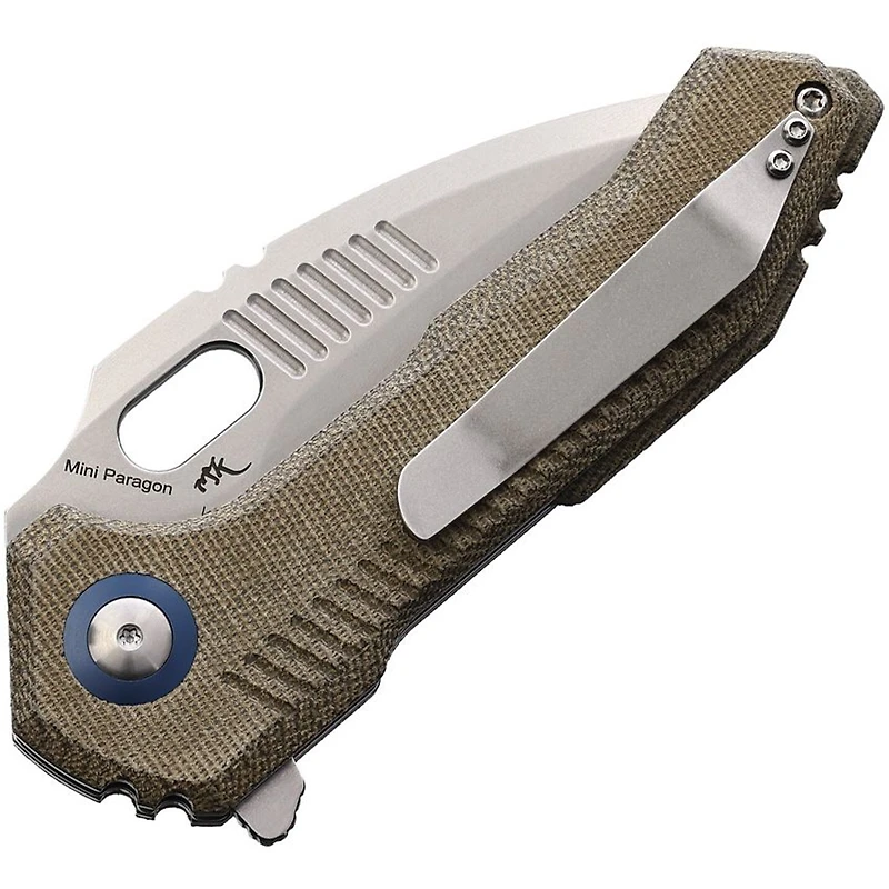 Mini Paragon Liner Lock (Green Micarta) Pocket Knife [3.43" Stonewash 154CM] Kizer Cutlery V4600C1