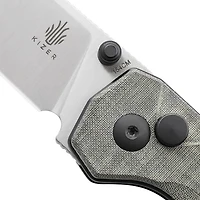 Begleiter 2 Button Lock (Micarta Green) Pocket Knife [3.39" Satin 154CM] Kizer Cutlery V4458.2BC1