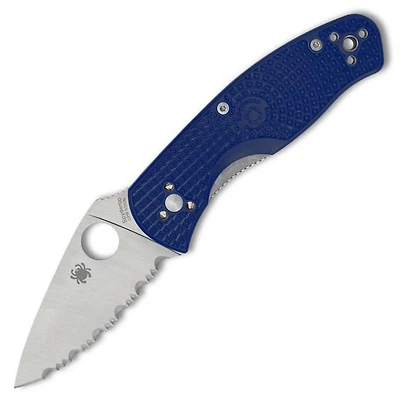 Persistence Lightweight Knife Blue Full Serrated FRN (2.75" Satin S35VN) Spyderco C136SBL