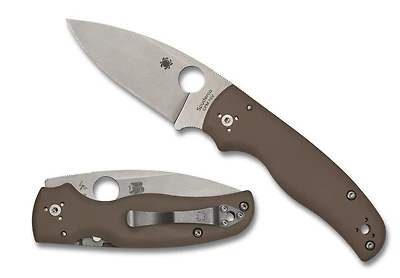 Shaman (Sprint Run) Brown G-10 Handle (3.40" Satin CPM 15V) Spyderco C229GPBN15V