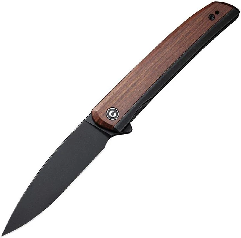 CIVIVI Savant Flipper Knife Cuibourtia Wood (3.50" Black Stonewash 14C28N) C20063B-1