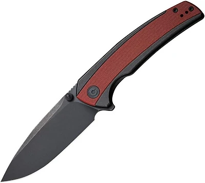 CIVIVI Teraxe Flipper Knife Burgundy G-10 (3.50" Black Stonewash Nitro-V) C20036-1