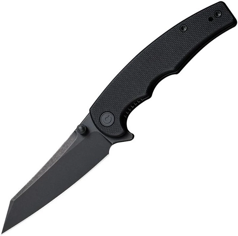CIVIVI P87 Folder Flipper Knife Black G-10 (2.90" Black Stonewash Nitro-V) C21043-1