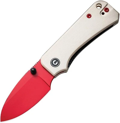CIVIVI Baby Banter Thumb Stud Knife Ivory G-10 (2.34" Red Nitro-V) C19068S-7