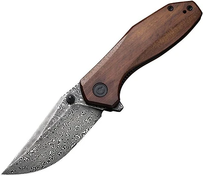 CIVIVI ODD 22 Flipper Knife Wood (3" Damascus) C21032-DS1
