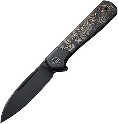 WE Knife Soothsayer Flipper Knife Copper Foil Carbon Fiber + BK Titanium (3.50" Black Stonewash 20V) WE20050-2