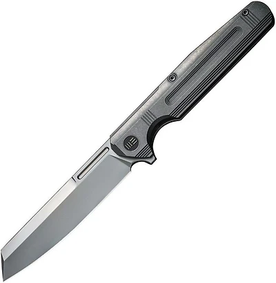 WE Knife Reiver Flipper Knife Gray Titanium (3.97" Bead Blasted S35VN) WE16020-1