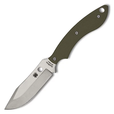 Stok OD Green G-10 Bowie Fixed Blade Knife (3.00" Satin 8Cr13Mov) Spyderco FB49GPOD