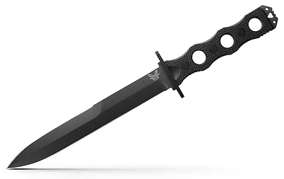 Benchmade SOCP 185 Black Dagger Fixed Blade Knife (7.11" Black 3V) 185BK