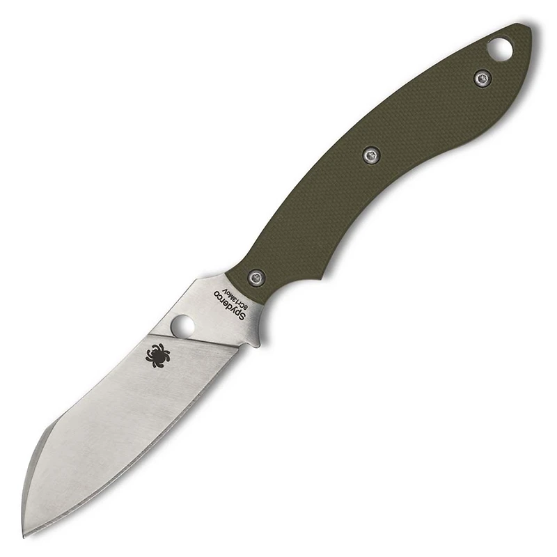Stok OD Green G-10 Drop Point Fixed Blade Knife (3.00" Satin 8Cr13Mov) Spyderco FB50GPOD