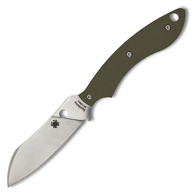 Stok OD Green G-10 Drop Point Fixed Blade Knife (3.00" Satin 8Cr13Mov) Spyderco FB50GPOD