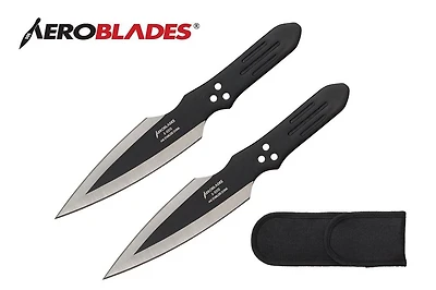 Thunder Bolt (Black) Throwing Knife 7.5" (2pc Set)