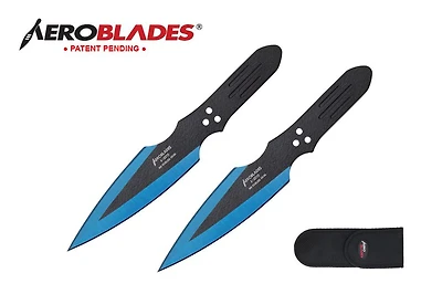 Thunder Bolt (Blue & Black) Throwing Knife 7.5" (2pc Set)