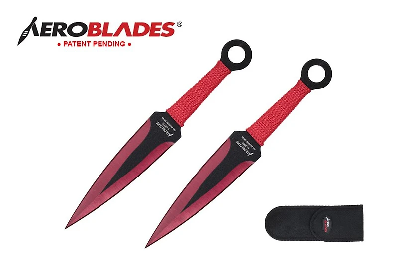 Ninja Kunai (Red) Throwing Knife 7.5" (2pc Set)