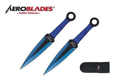Ninja Kunai (Blue) Throwing Knife 7.5" (2pc Set)