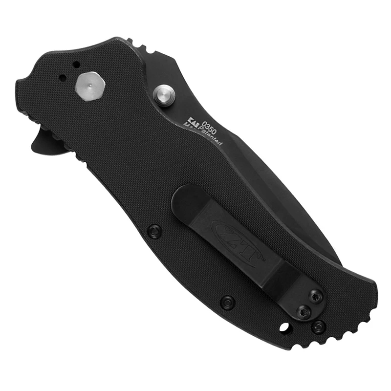 Zero Tolerance 0350 Spring Assisted Knife Liner Lock Black G-10 [3.25" Plain Black] Drop Point 0350