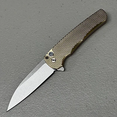 Pro-Tech Malibu Bronze Texture Custom Flipper Knife Wharncliffe (3.25" Stonewash MagnaCut) 5311