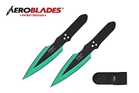 Thunder Bolt (Green & Black) Throwing Knife 7.5" (2pc Set)