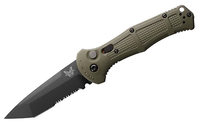 Benchmade AUTO Claymore OD Green [Tanto, Serrated] Grivory Pocket Knife (3.60" Black D2) 9071SBK-1