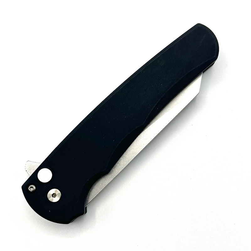 Pro-Tech Malibu Black Flipper Knife Reverse Tanto (3.30" Stonewash 20CV) 5201