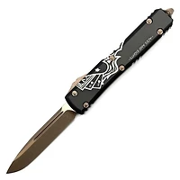 Microtech Ultratech Bronze Black OTF Knife Deadman's Hand (3.46" Bronze Apocalyptic) 121-13DMS