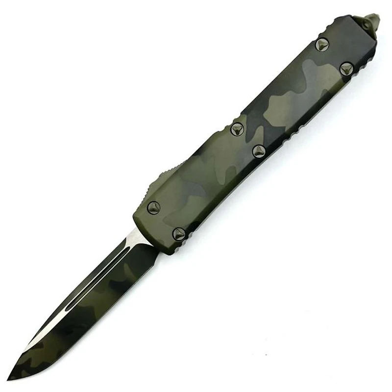 Microtech Ultratech OD Green Camo OTF Knife Signature Series (3.46" Camo) 121-1OCS