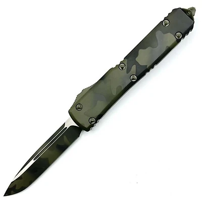 Microtech Ultratech OD Green Camo OTF Knife Signature Series (3.46" Camo) 121-1OCS