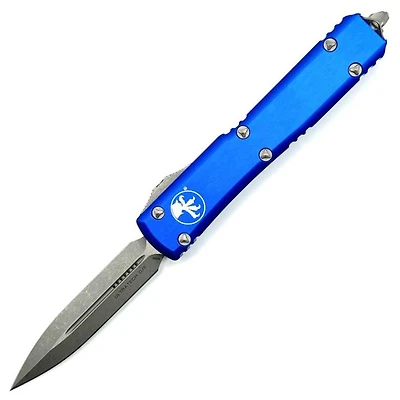Microtech Ultratech Blue OTF Knife Double Edge (3.46" Apocalyptic) 122-10APBL