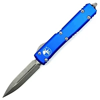 Microtech Ultratech Blue OTF Knife Double Edge (3.46" Apocalyptic) 122-10APBL
