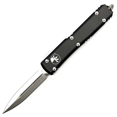 Microtech Ultratech Black OTF Knife Double Edge (3.46" Stonewash) 122-10
