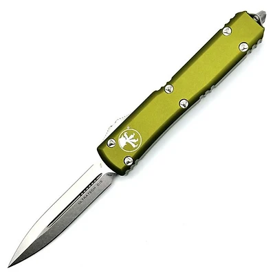 Microtech Ultratech OD Green OTF Knife Double Edge (3.46" Stonewash) 122-10OD
