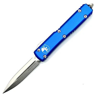 Microtech Ultratech Blue OTF Double Edge (3.46" Stonewash) 122-10BL
