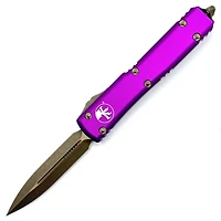 Microtech Ultratech Bronze Violet OTF Knife Double Edge (3.46" Bronze Apocalyptic) 122-13APVI